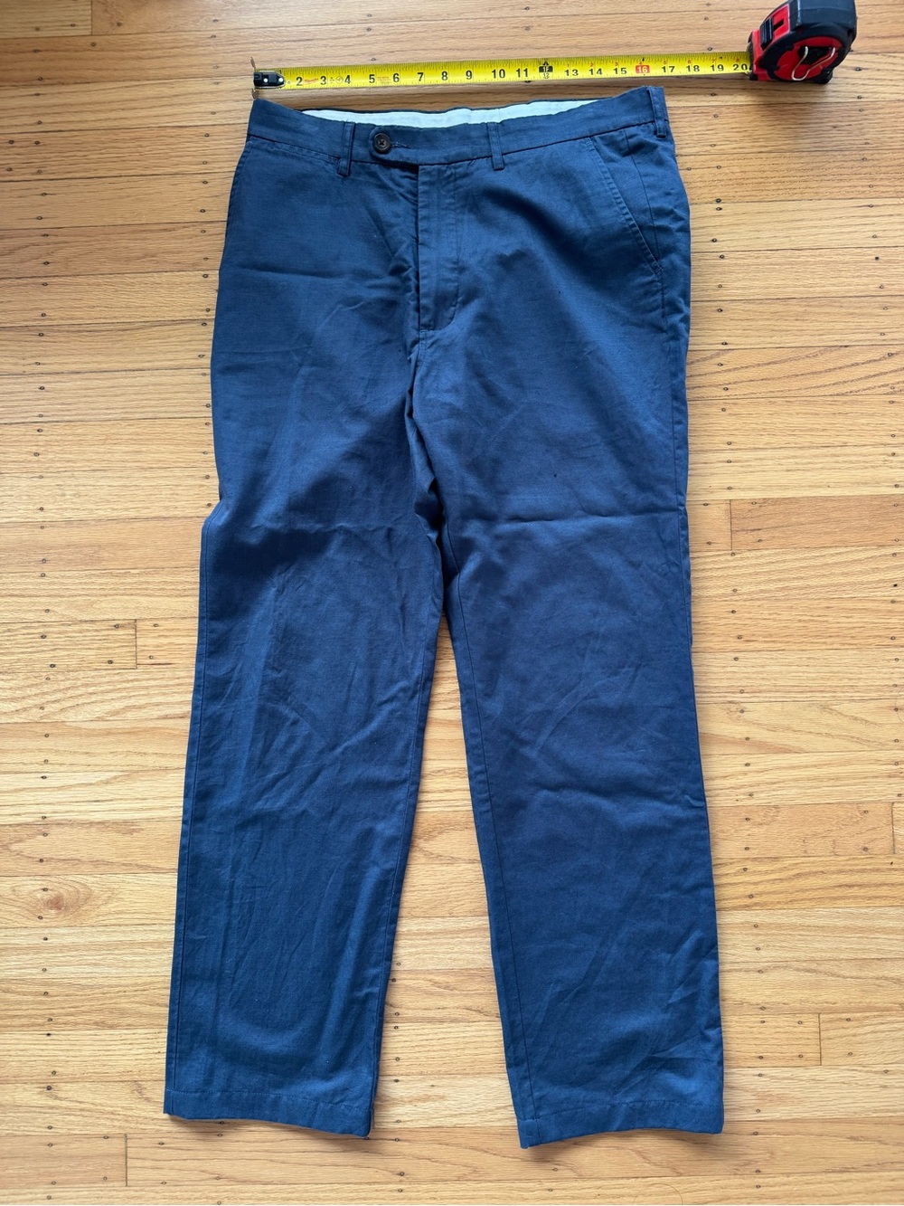 Spier And Mackay Linen Blend High Rise Blue Chino Pants Men’s 33